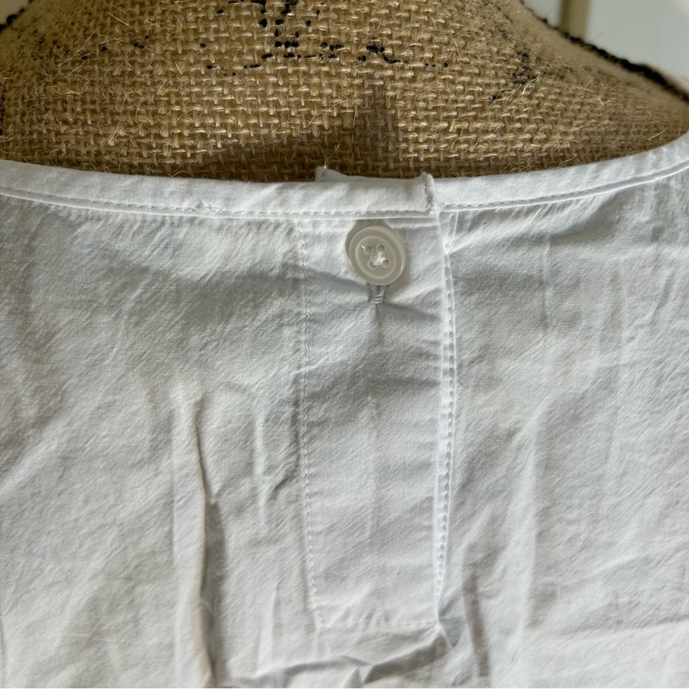 Madewell Embroidered Poplin Puff-Sleeve Cutout Crop Top - Picture 4 of 8